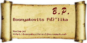 Bosnyakovits Pólika névjegykártya